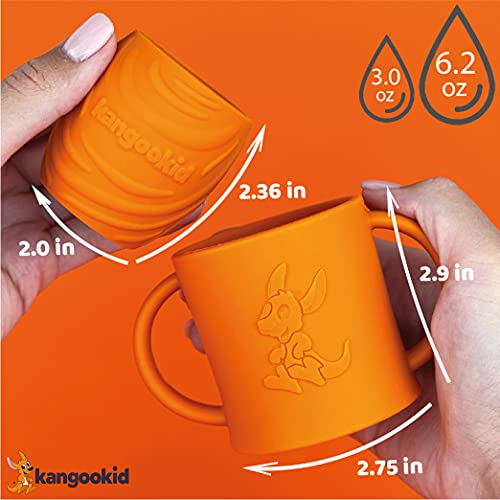 Kangookid Open Cup Set for Baby 2 Handled Open Tiny Cups for Toddlers