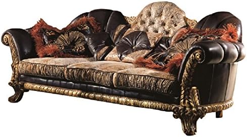 Camas, Sofa Mod. Michelangelo, Luxurious Sofa Decorated with Silver Leaf