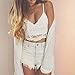 WILLTOO Women Crochet Tank Camisole Lace Vest Bra Crop Top (S) … White
