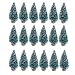SUNREEK 24 Pieces Artificial Mini Christmas Sisal Snow Frost Trees with Wood Base Bottle Brush Trees Plastic Winter Snow Ornaments Tabletop Trees for Christmas Party Home Decoration (Blue-Green) primary