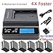 Kastar Fast Charger + 6 Battery for Sony NP-F970 NP-F960 F970 F960 F975 F950 and DCR-VX2100 HDR-AX2000 FX1 FX7 FX1000 HVR-HD1000U V1U Z1P Z1U Z5U Z7U HXR-MC2000U FS100U FS700U and LED Video Light