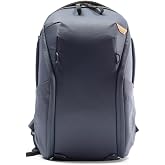 Peak Design Everyday Backpack Zip 20L, Black, 270-Degree Zip, Dual Side Pockets, FlexFold Dividers, Fits 15" Laptop, For Camera Carry, Daily Commutes or Travel, Versatile Backpack for Men and Women
