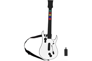 NBCP Wireless Guitar Controller for PC & PS3 – Guitar Hero & Clone Hero Compatible, 2.4G USB Dongle, Rock Band Guitar Game Co