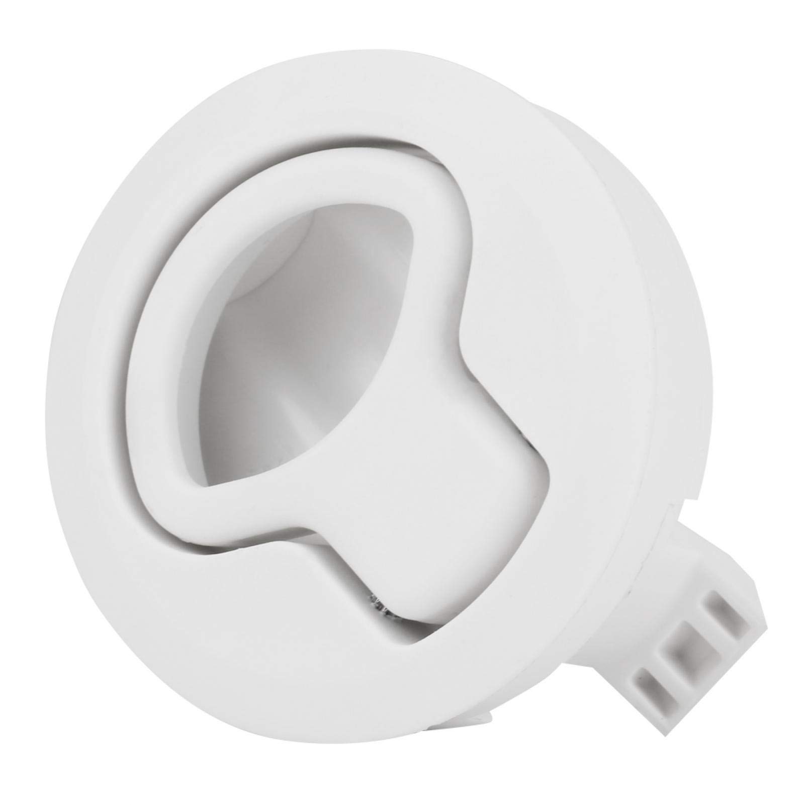 Kuuleyn Flush Pull Latch, Hatch Latch Lock, Plastic Flush Pull Hatch Latch Slam Latch for RV Marine Boat RV White 2.4in(White)