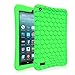 Fintie Silicone Case for All-New Amazon Fire 7 Tablet (7th Generation, 2017 Release) - [Honey Comb Upgraded Version] [Kids Friendly] Light Weight [Anti Slip] Shock Proof Protective Cover, Green