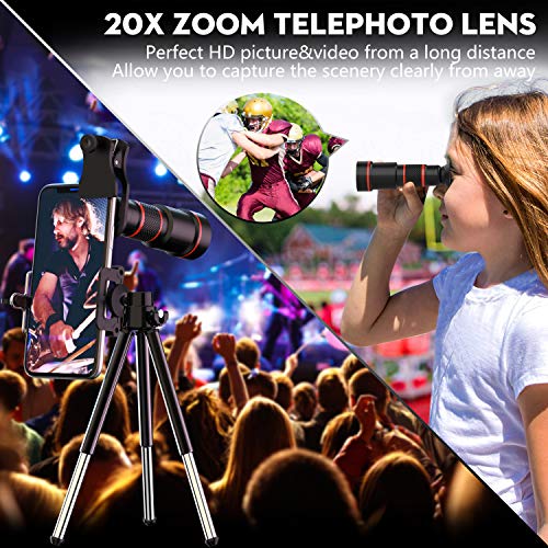 image for Saimly 4K HD Phone Camera Lens Kit 10 in 1 for iPhone Samsung Android,