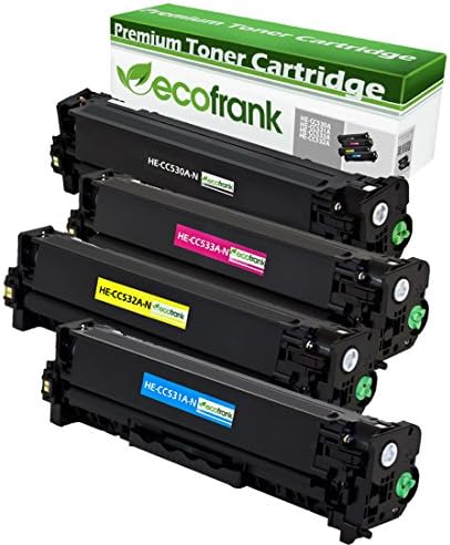 EcoFrank Compatible Toner Cartridge Replacement for HP 304A CC530A CC532A CC533A CC531A (Black, Cyan, Magenta, Yellow)