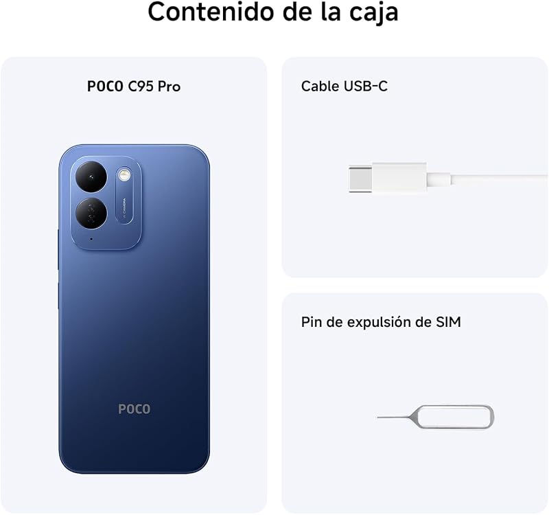 Poco C95 Pro, 8+256 GB Smartphone, azul, 7500 mAh e 45 W de carga — foto 5 de 8