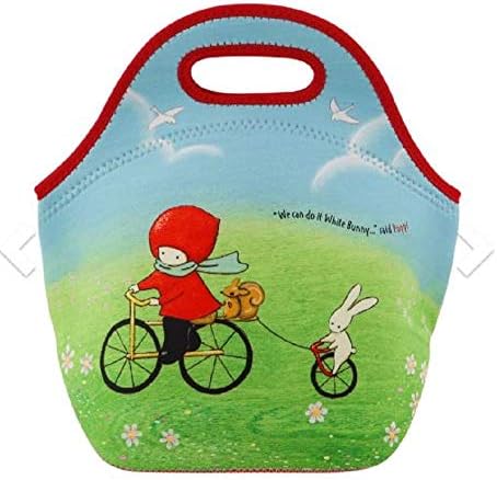 Santoro London Handbag Purse Neoprene Lunch Bag Poppi Loves Cycling Bunny Rabbit