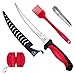 Dacodget Fillet Knife Kit | Multifunctional Stainless Steel Fish Deboning and De-Scaling Knife with Sheath + Portable Knife Sharpener + Fish Bones Tweezers + BBQ Silicone Glazing Brush