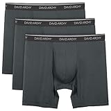 David Archy Men's 3 Pack Underwear Ultra Soft Bamboo Rayon Basic Boxer Briefs (L, Dark Gray- with Fly)
