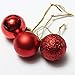 Emmababy 24Pcs Christmas Tree Decoration Ball Pendants Holiday Party Christmas Tree Ornaments (Red)