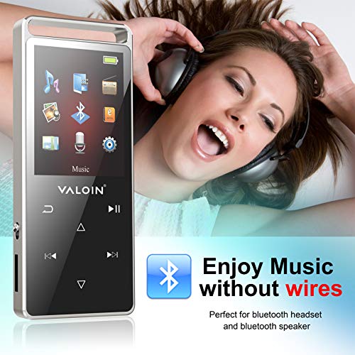 Valoin MP3 Player with Bluetooth,Built-in 8GB Memory Audio Player for Wired or Wireless Earphones, Headphones, Speakers - Thumbnail 2