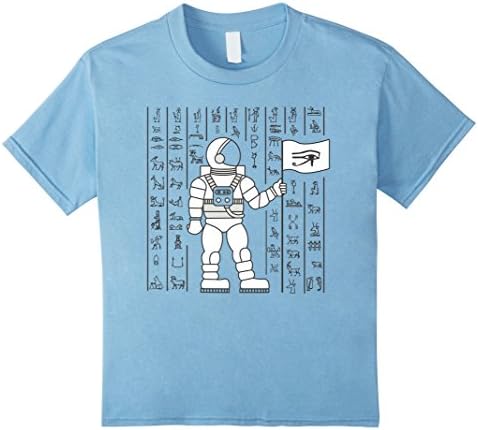 Kids Astronaut Aliens in Ancient Egypt T-Shirt 8 Baby Blue