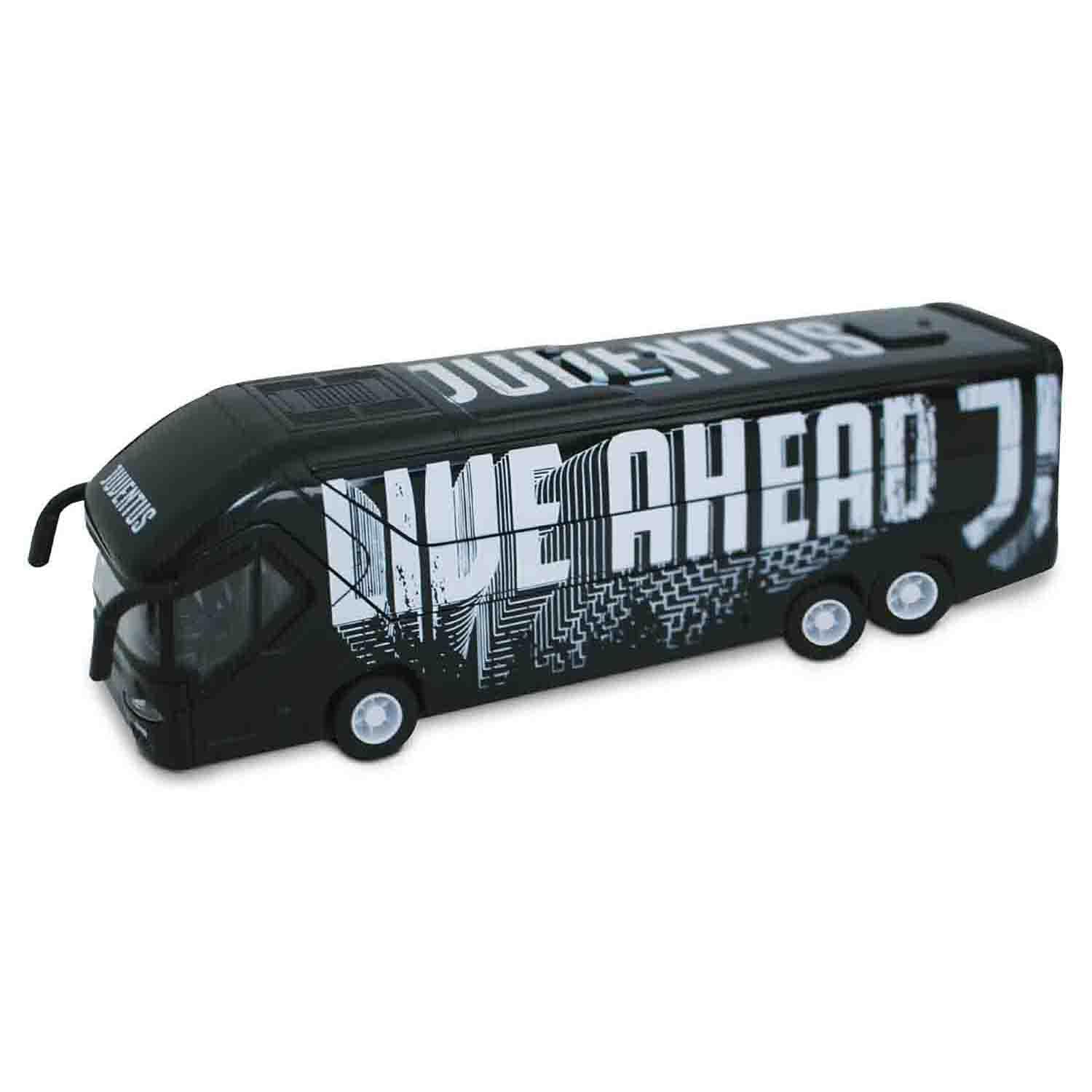 Mondo Motors - Pullman Juventus F.C. toy model - Bus with reverse charge clutch pull back - White Black - 51212