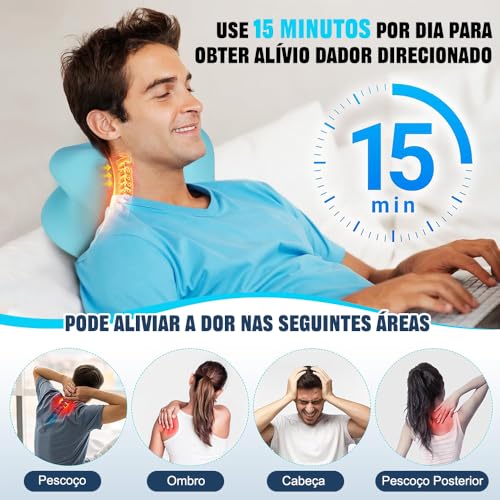 Massageador Pescoço, Almofada Massageadora, Massageador Cervical, Almofada de Massagem, 9 níveis de intensidade de pulso