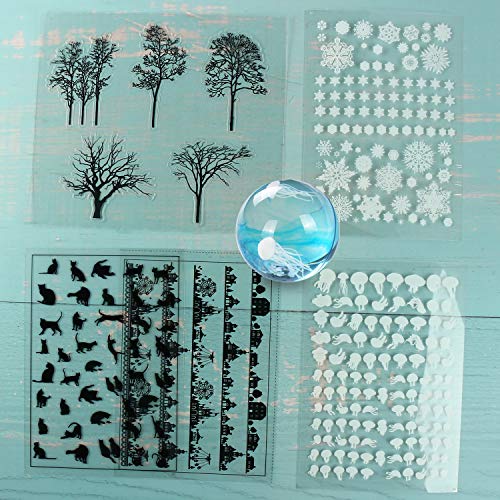30 Sheets Resin Supplies Kit LET'S RESIN Transparent Decorate Stickers for Silicone Resin Molds,Resin Inclusion with Holographic Clear Film, Filling Materials for Resin Craft