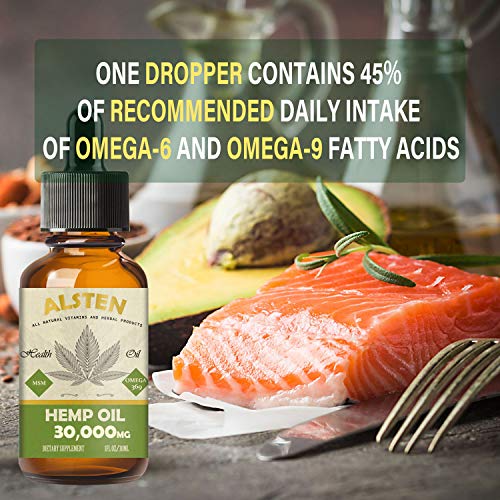 (2-Pack) ALSTEN Hemp Oil for Pain, Anxiety & Stress Relief - 30000mg of Hemp Oil Drops