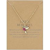Birthday Christmas Gifts for Daughter from Mom Pendant Chain Necklace for Women Cute Choker Necklaces for Best Friends Matching Friendship Necklaces with Message Card