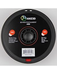 amz3d 1,75 mm), color rojo, ABS Filamento de impresora 3d   1 kg Carrete (2.2 libras)   Precisión dimensional +   0,03 mm