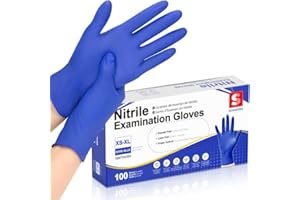 Schneider Nitrile Exam Gloves, Dark Blue, Disposable Gloves, Latex-Free, Powder-Free, Food Safe for, Cooking, Household Use