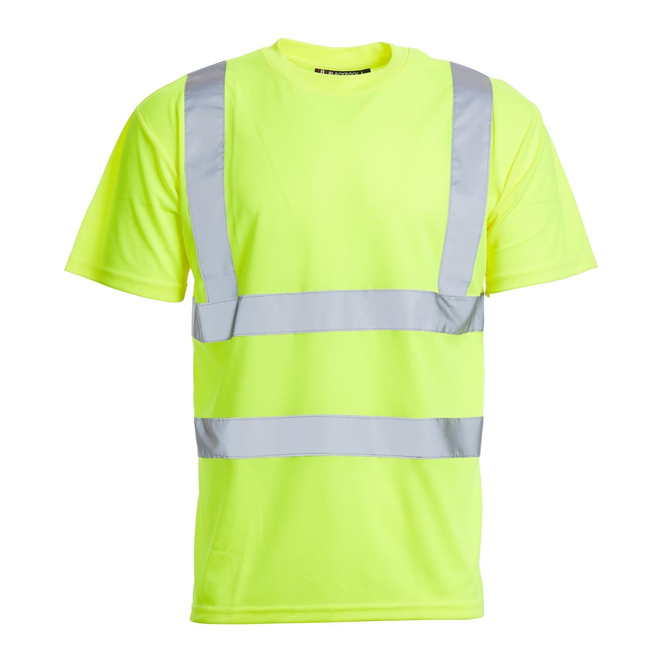 Blackrock Hi-Vis T-Shirt, Yellow Hi Vis, High Viz T Shirt, Tshirt For Men, Work PPE, Birdseye Polyester, Breathable, Moisture-Wicking Material, Utility Safety Tops, Size Large