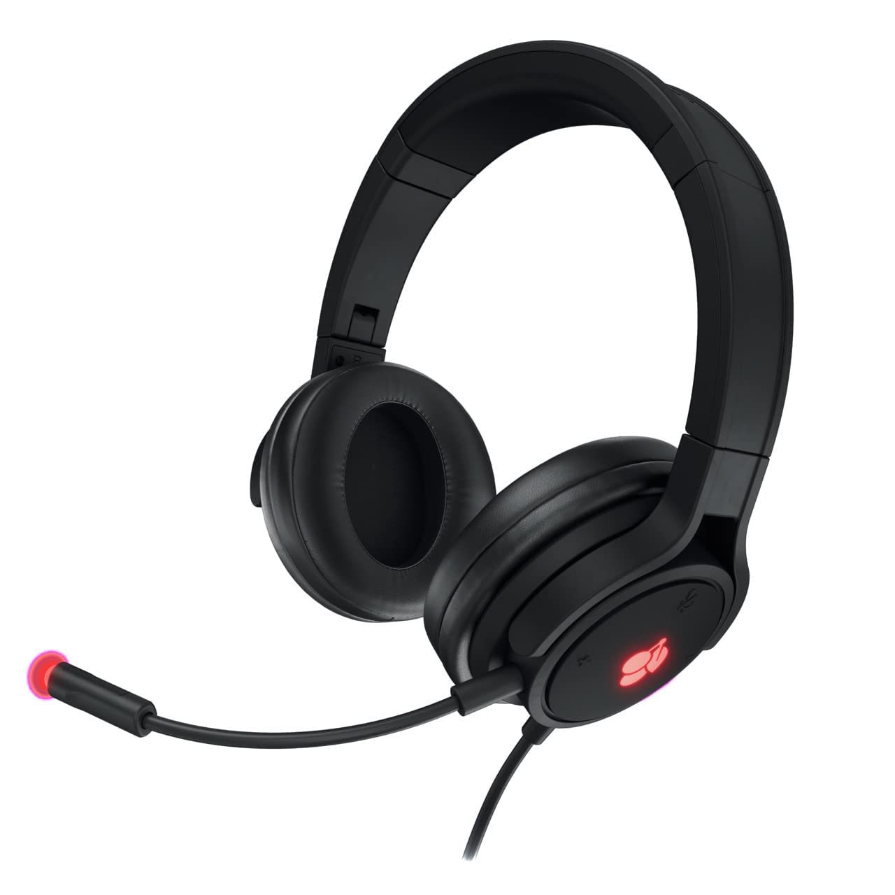 CHERRY HC 2.2, Wired USB Gaming Headset for Office & Entertainment, 50 mm Driver, 7.1 Surround Sound, Detachable Microphone, Comfortable, Foldable, Black