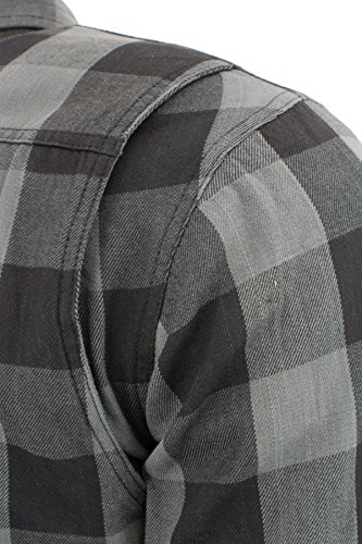 Milwaukee Performance Men's Checkered Flannel Biker Shirt With Aramid Black/Grey 4X