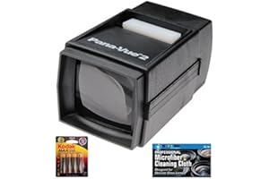 THE IMAGING WORLD Pana-Vue 2 Illuminated Slide Viewer + AA Batteries + Microfiber Cleaning Cloth