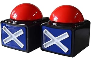 JIALITFUN Game Answer Buzzer 2 Pcs, Game Buzzer Alarm Sound Play Button with Light Trivia Quiz Got Talent Buzzer Toys for Kids Adult