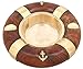ShalinIndia Wood and Brass Nautical Life Preserver Ashtray - Round Ashtray - Artisan Crafted in India