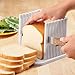Bread Slicer Yummy Sam Foldable and Adjustable Bread Toast Slicer Bagel Slicer Loaf Sandwich Bread Slicer Toast Slice Cutter Mold with 4 Slice Thicknesses (white)