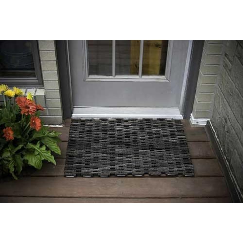 Durable DuraRug Recycled Fabric TireLink Outdoor Entrance Mat, 20" X