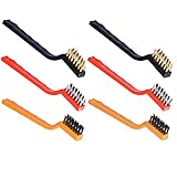eBoot Mini Wire Brush Set for Cleaning Dust Welding Slag and Rust, 6 Pieces (Nylon, Brass and Stainless Steel)