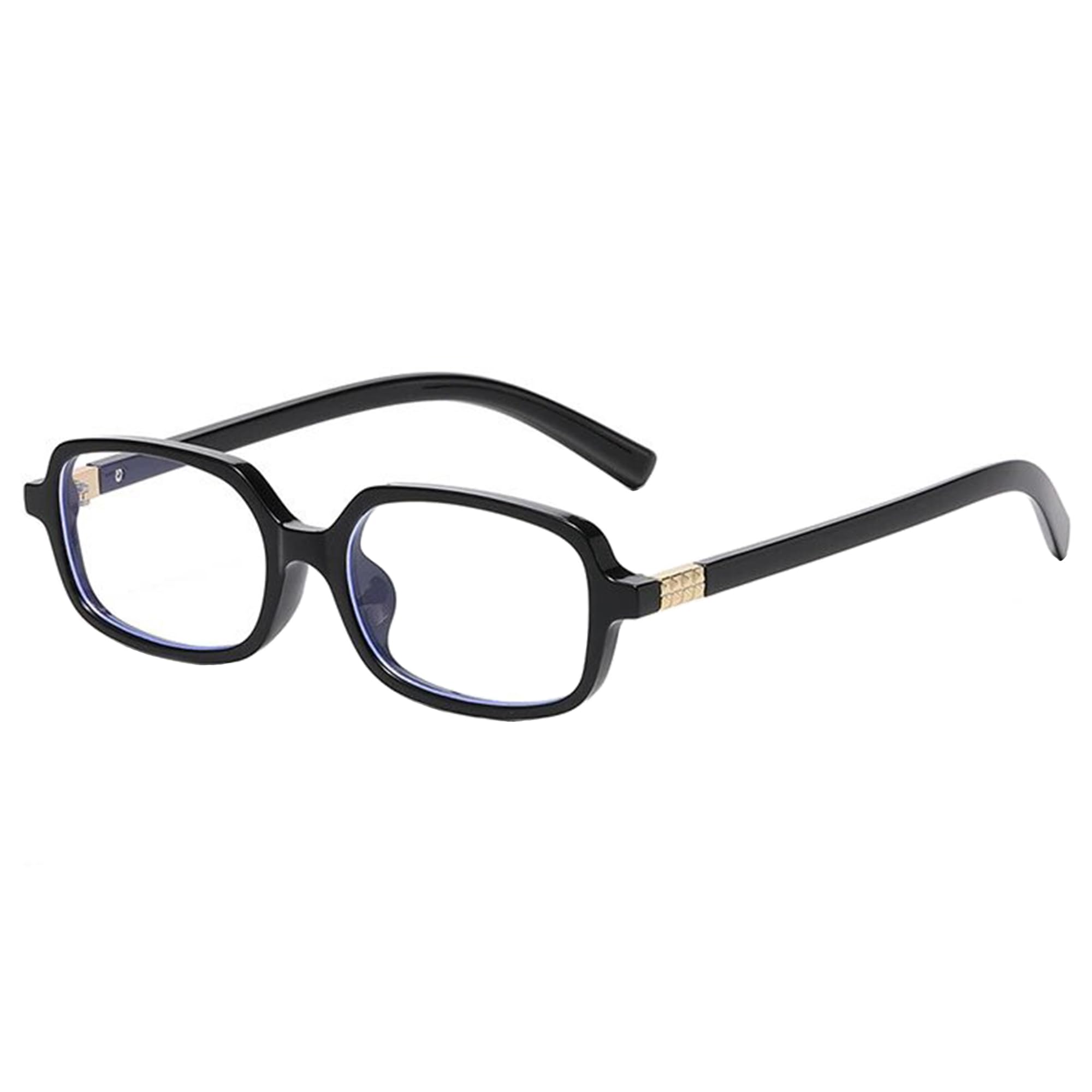 Photo 1 of Teumire Retro Rectangular Glasses for Women Men 90s Trendy Square Blue Light Glasses Small Vintage Eyeglasses(Black)