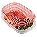 Rubbermaid TakeAlongs Divided Rectangular Food Storage Containers, 3.7 Cup, Tint Chili, 3 Count