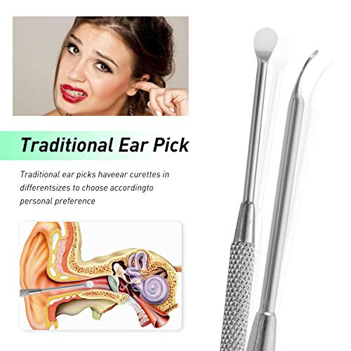 8 Pcs Ear Pick,MUIIGOOD Earwax Removal Kit Ear Cleansing Tool,Ear Curette with Storage Box and Cleaning Brush
