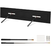 Chimney Flue Plug for Rectangular Flues up to 9" x 45", 10" x 46" Double-Layer Felt Fireplace Draft Stopper with Telescopic Removal Rod, Helps Block Odors &amp; Debris, Helps Reduce Heat Loss