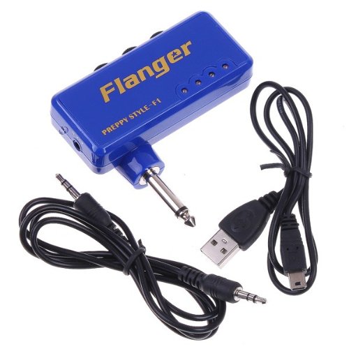 Andoer Miniature Portable Flanger Blue Headphone Guitar AMP Amplifier