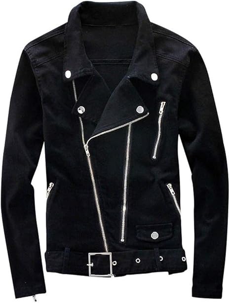 black denim jacket with zippers