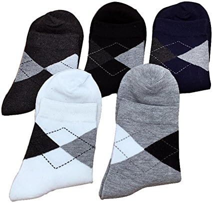 QJIAXING APPAREL Men's Socks Gift Box Autumn and Winter Business Socks Mixed Solid Color Boxed Tube Cotton Socks (10 Pairs / 2 Box)