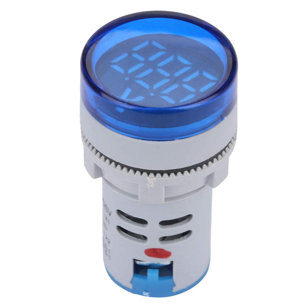 6-100 V LED Digital Voltmeter Light Digital Voltage Indicator Voltage Meter Round Lamp Tester (Blue)