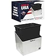 Pit Posse 453 Refuse Container Bin Garage Trash Can Holder Organizer - Made in USA - Enclosed Race Trailer Shop Garage Storage Mounted Aluminum Disposal Waste Hanger (Silver)