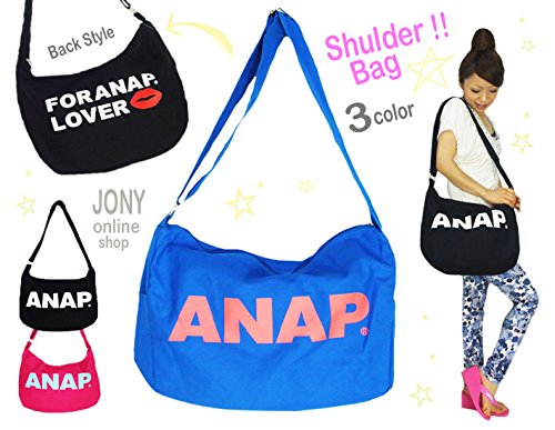 Amazon アナップ Anap ロゴキャンパス地ショルダーbag One Blue