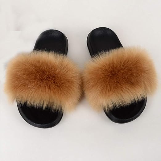 fur sliders womens