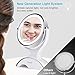 KEDSUM 1X & 10X Magnifying Makeup Mirror, Double Sided Lighted Vanity Mirror with 360 Degree Rotation, Battery Operated, Natural White Light
