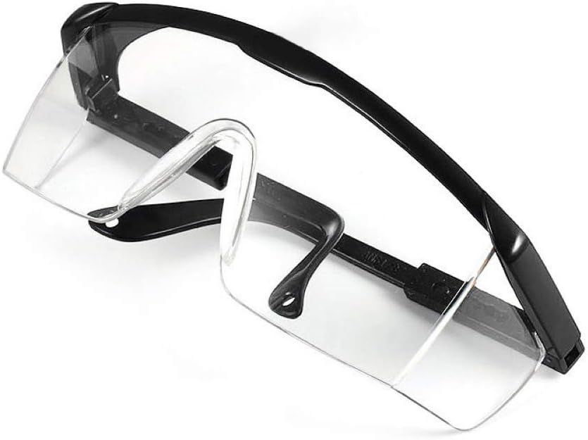 QuyWin Safety Goggles Protective Glasses PC Adjustable Windproof Anti Fog Dust Safety Goggles Eye Protection Glasses Black