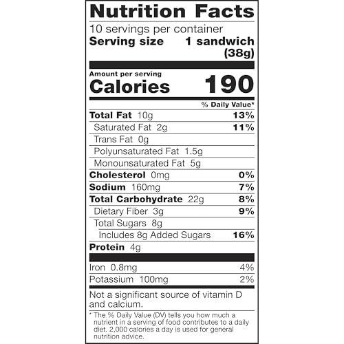 NATURE VALLEY BISCUIT SANDWICHES, PEANUT BUTTER, SNACK BARS, 10 BARS, 13.5 OZ