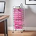 VonHaus 8 Drawer Pink Rolling Cart Organizer Utility Cart for Home, Office and Beauty Storage