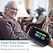 Pulse Oximeter Fingertip Blood Oxygen Saturation Monitor SpO2 Sensor Meter with Alarm Beep Rotating OLED Display